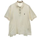 古着 RALPH LAUREN ラルフローレン 日本製 半袖 ポロシャツ M アイボリー系 鹿の子 レディース 【中古】 【PD】