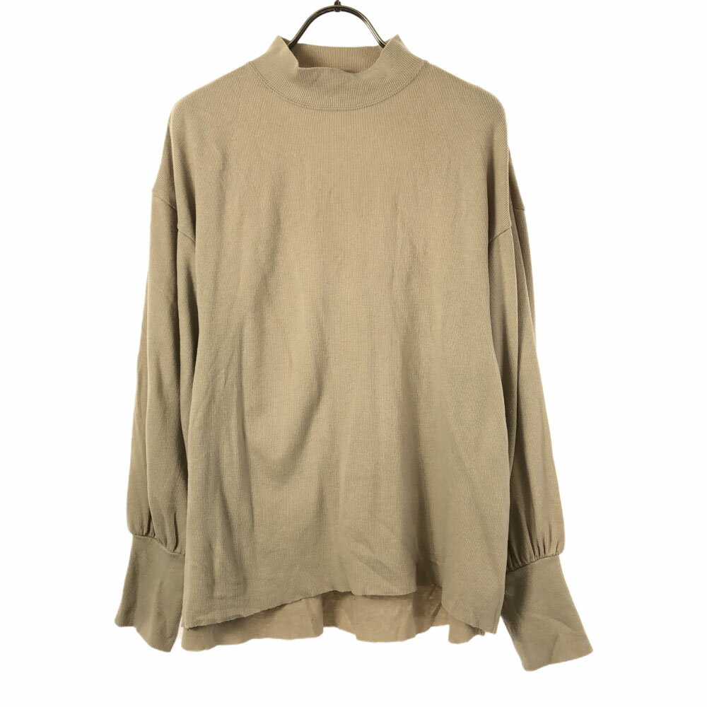 古着 FLORENT フローレント 日本製 長袖 ハイネック ニット 0 ベージュ セーター モックネック レディ..