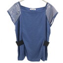 古着 ISSEY MIYAKE イッセイミヤケ 日本製 半袖 カットソー 2 ネイビー レディース 【中古】 【PD】(4)