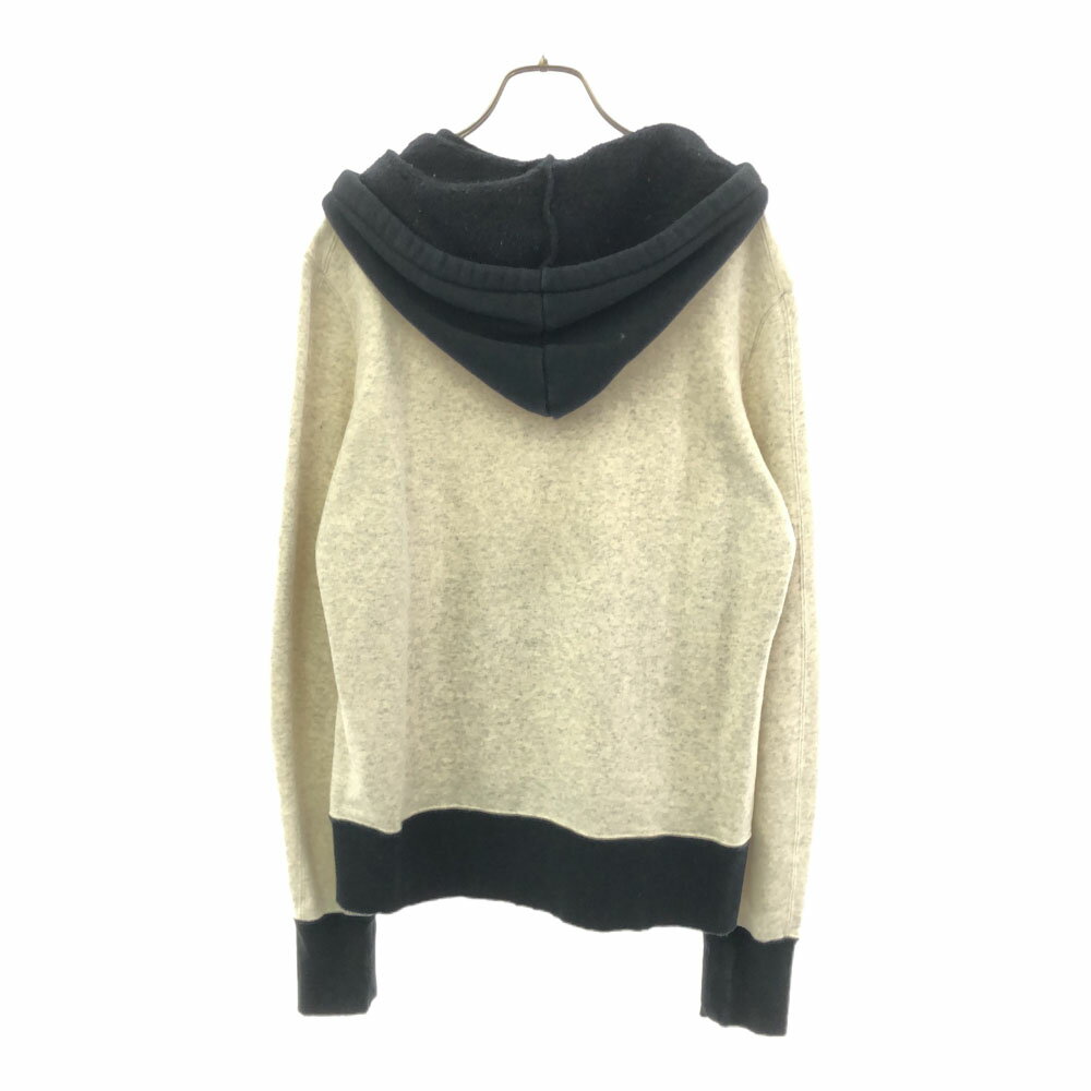 古着 marka マーカ 日本製 長袖 ツートン スウェットパーカー 1 ホワイト×ブラック メンズ 【中古】