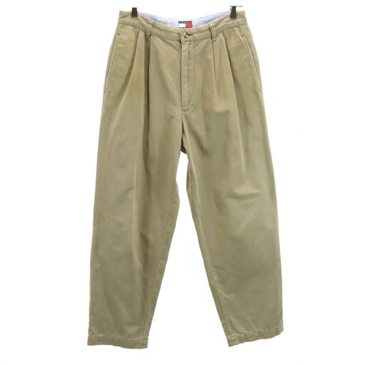 古着 TOMMY HILFIGER トミーヒルフィガー 90s オールド フラッグタグ チノパンツ 30 ベージュ系 2タック メンズ 【中古】 【PD】 古着 TOMMY HILFIGER トミーヒルフィガー 90s オールド フラッグタグ チノパンツ 30 ベージュ系 2タック メンズ 【中古】 【PD】