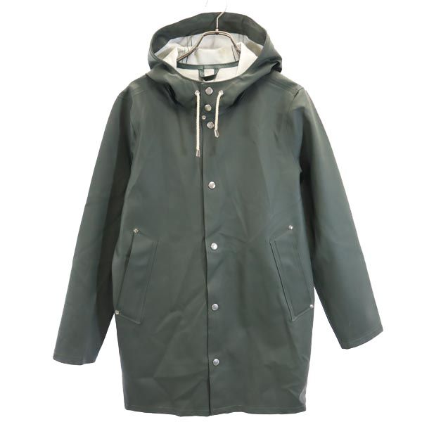 古着 STUTTERHEIM ストゥッテルハイム 撥水加工 レインコート グリーン フード メンズ 【中古】 【PD】