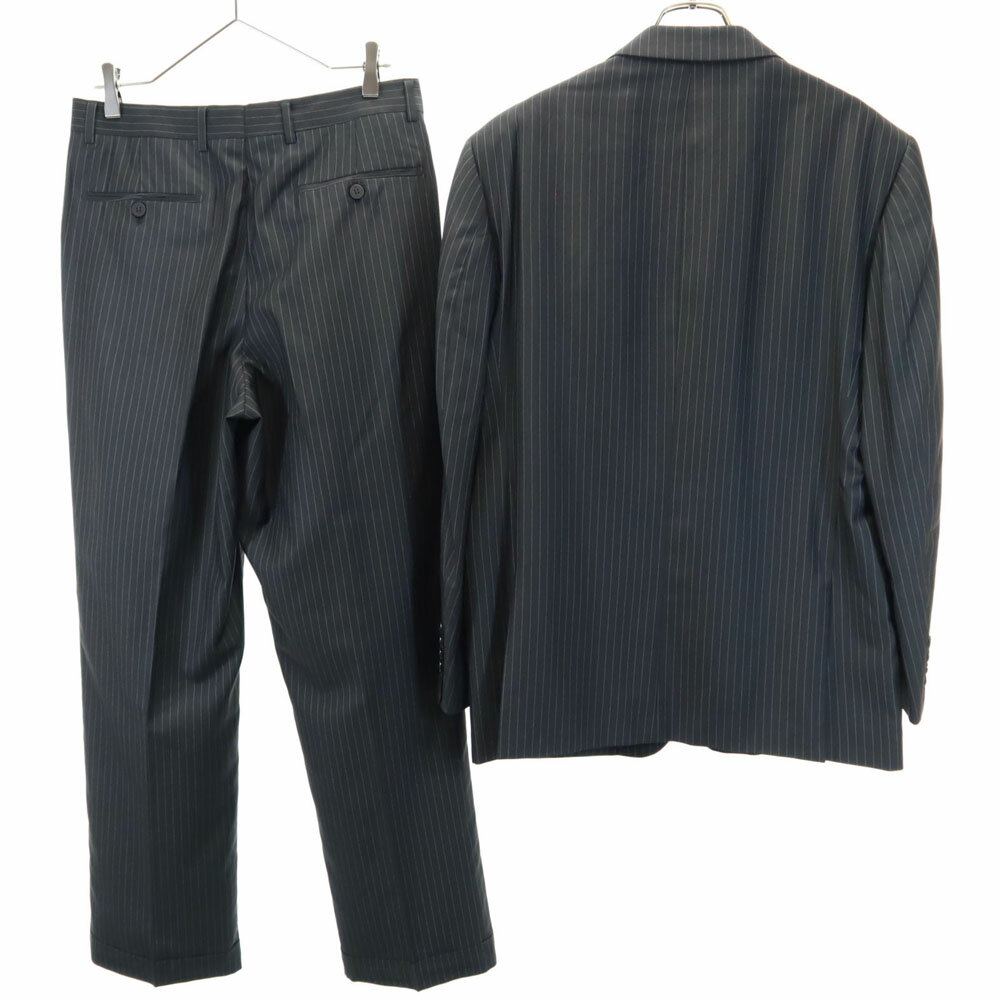 古着 ルイヴィトン LOUIS VUITTON ストライプ柄 スーツ 上下 セットアップ 48/32 チャコールグレー メンズ 【中古】 【PD】