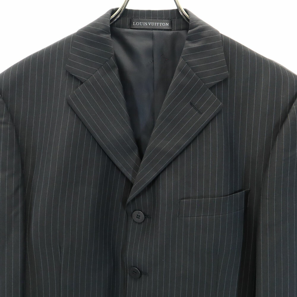 古着 ルイヴィトン LOUIS VUITTON ストライプ柄 スーツ 上下 セットアップ 48/32 チャコールグレー メンズ 【中古】 【PD】