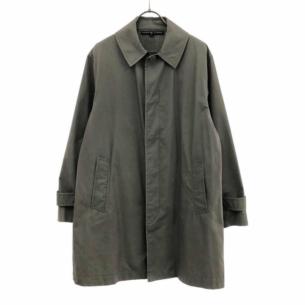 Rakuten - 古着 RALPH LAUREN ラルフローレン ステンカラーコート 9 グレー系 比翼ボタン レディース 【中古】