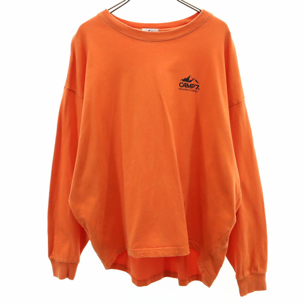 古着 キャンプセブン CAMP7 バックプリント 長袖 Tシャツ M オレンジ系 ロンT アウトドア メンズ 【中古】