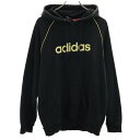 古着 adidas アディダス 長袖 スウェットパーカー L ブラック系 メンズ 【中古】 【PD】