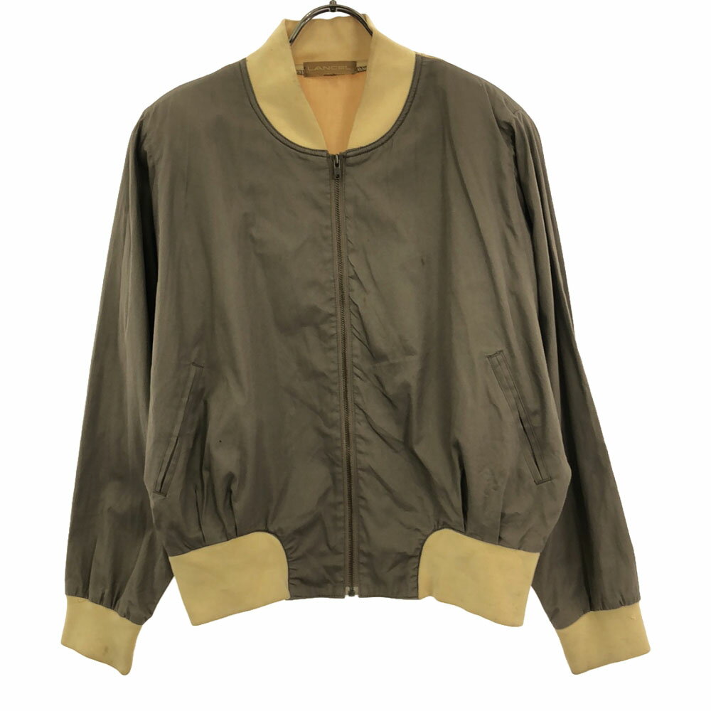 古着 LANCEL ランセル バックプリント ジップ ブルゾン 9R ブラウン系 レディース 【中古】