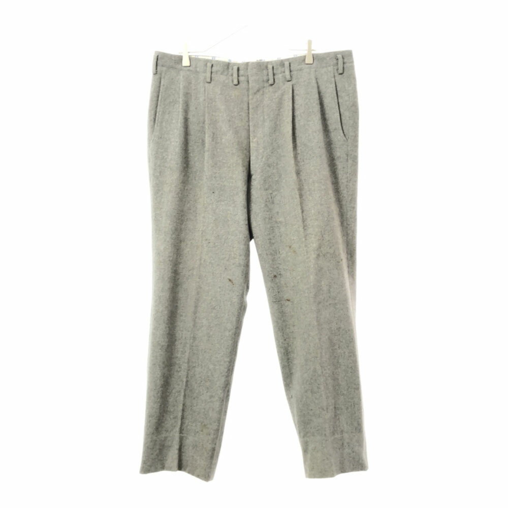 古着 ツータック スラックスパンツ ライトグレー メンズ 【中古】