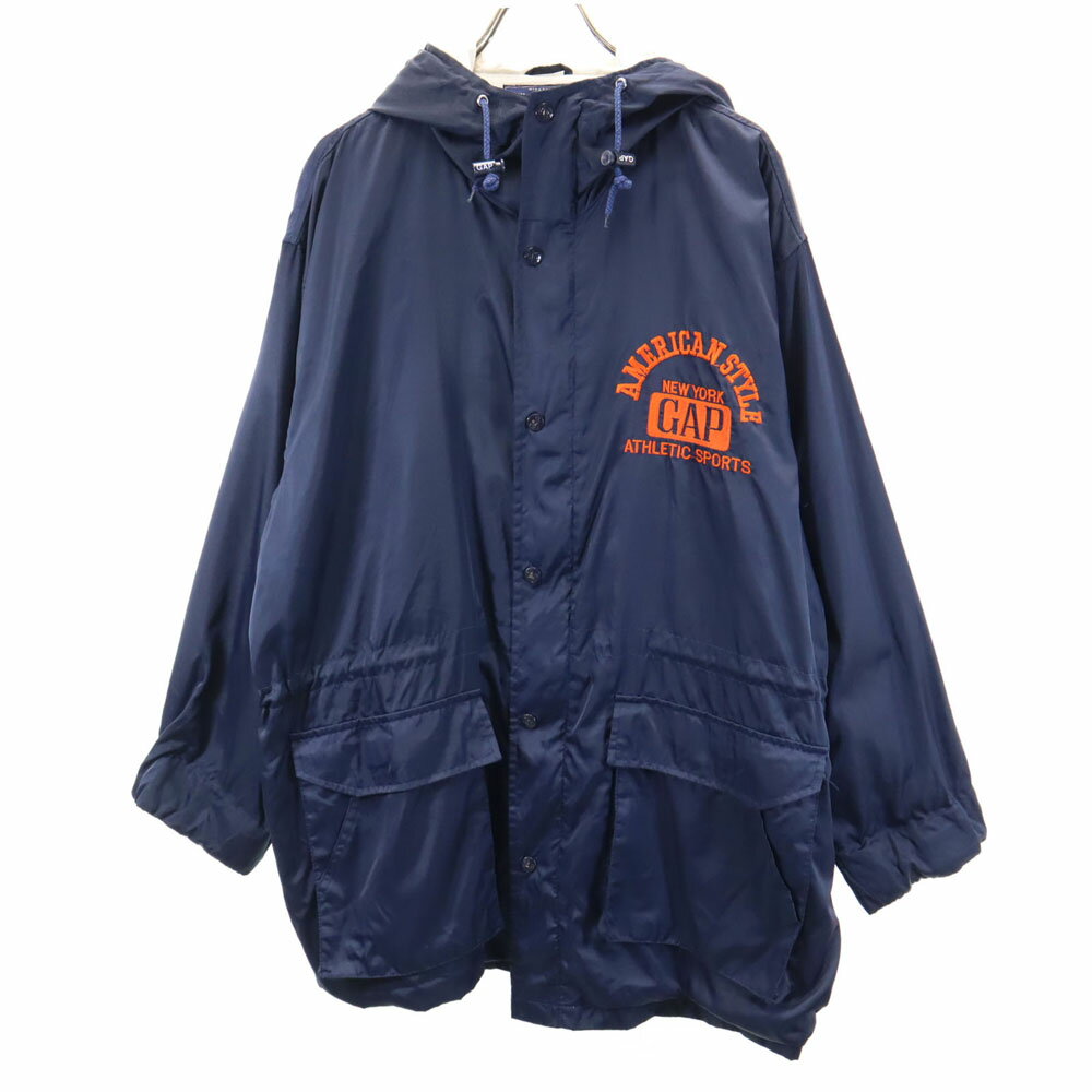 古着 ギャップ GAP 90s オールド フーデッド コート L ネイビー メンズ 【中古】 【PD】
