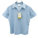 古着 未使用 NIKE ナイキ ゴルフ 半袖 スキッパーカラー シャツ M ライトブルー系 GOLF メッシュ DRI-FIT レディース 【中古】