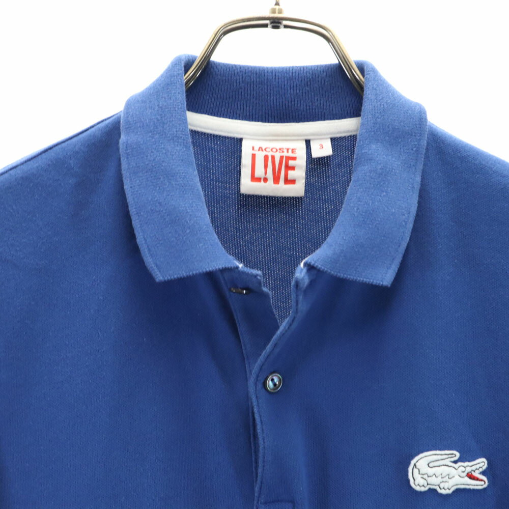 古着 LACOSTE L!VE ラコステライブ 半袖 ポロシャツ 3 ブルー 鹿の子 メンズ 【中古】 【PD】