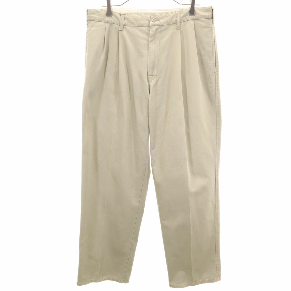 古着 シーケーカルバンクライン CK CALVIN KLEIN 90s オールド トラウザー パンツ W34 カーキ KHAKIS タック メンズ 【中古】 【PD】