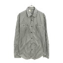 古着 N.HOOLYWOOD エヌハリウッド ストライプ 長袖 シャツ グレー×ホワイト メンズ 【中古】 【PD】