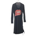 古着 Vivienne Westwood Red Label ヴィヴィアンウエストウッド レッドレーベル 日本製 プリント 長袖 ワンピース 2 ブラック チュニック レディース 【中古】