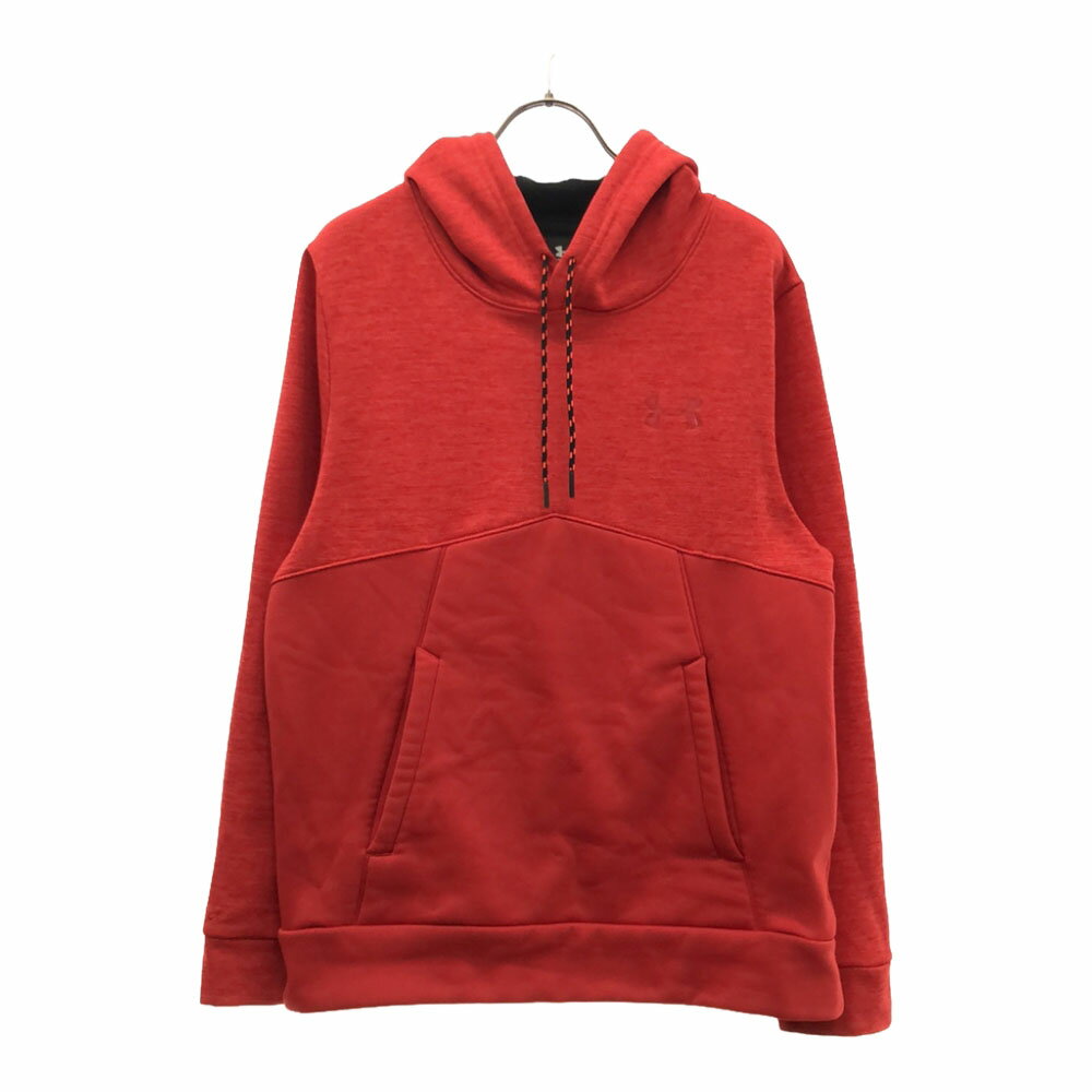 古着 UNDER ARMOUR アンダーアーマー 長袖 パーカー SM レッド系 切替 裏起毛 メンズ 【中古】 【PD】