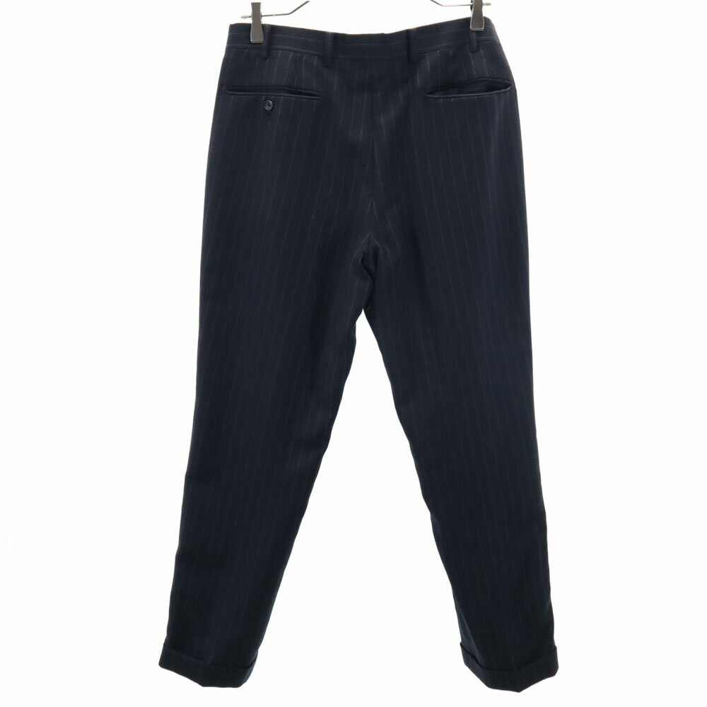 古着 MACKINTOSH LONDON マッキントッシュロンドン 日本製 ストライプ柄 スラックスパンツ A5 チャコールネイビー メンズ 【中古】 【PD】