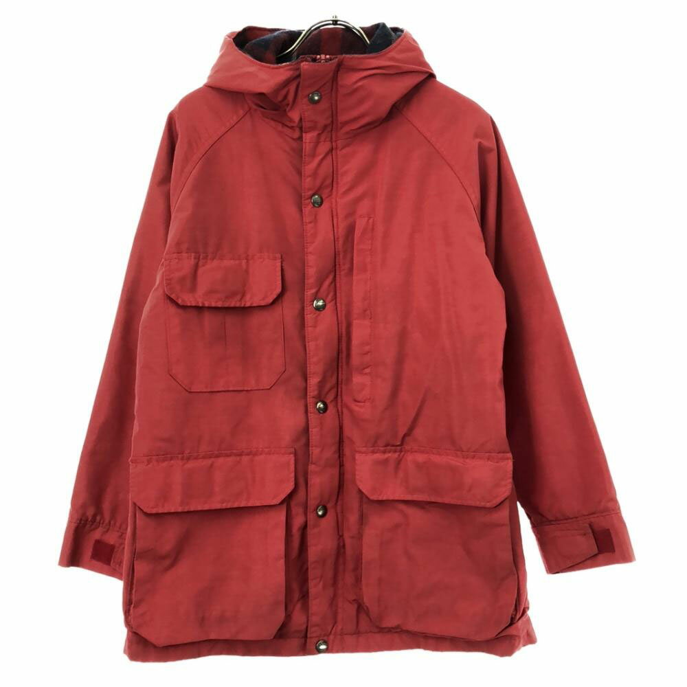 Rakuten - 古着 WOOLRICH ウールリッチ 80s USA製 ヴィンテージ 紺タグ フーディー ジャケット レッド 裏チェック柄 レディース 【中古】 【PD】