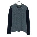 古着 Paul Smith ポールスミス ウール 長袖 ケーブル編み セーター M ブルー系 ニット レディース 【中古】 【PD】