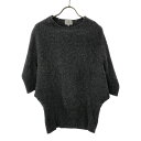 古着 LANVIN en Bleu ランバンオンブルー ウールブレンド 半袖 ドルマンスリーブ ニット 38 グレー セーター レディース 【中古】 【PD】