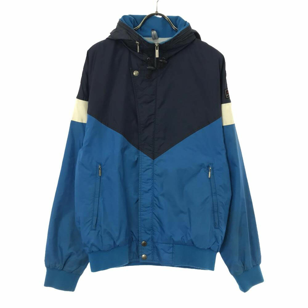 古着 デサント DESCENTE 80s ヴィンテージ 中綿 ナイロンジャケット May-94 ブルー系 フード メンズ 【中古】 【PD】