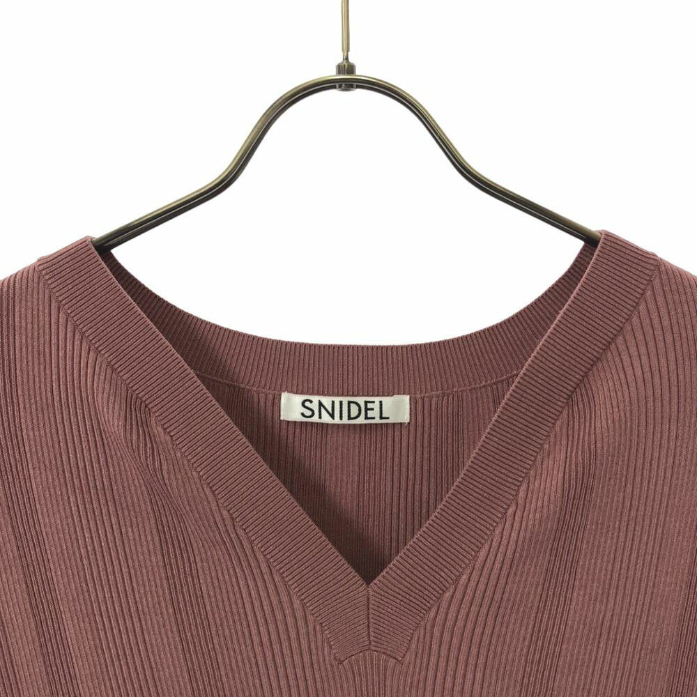 古着 SNIDEL スナイデル SWNO202004 リブ ノースリーブ Vネック セーター F ピンク系 ニット レディース 【中古】