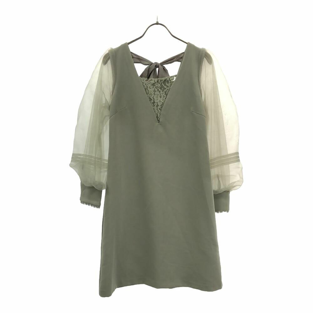 古着 Lily Brown リリーブラウン 長袖 コードレースAライン ワンピース 1 グリーン系 LWFO211032 レディース 【中古】 【PD】