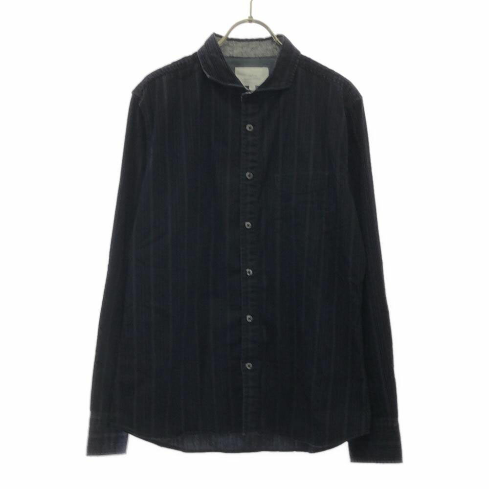 樂天商城 - 古着 monsieur NICOLE ムッシュニコル 長袖 シャツ 50 ネイビー メンズ 【中古】