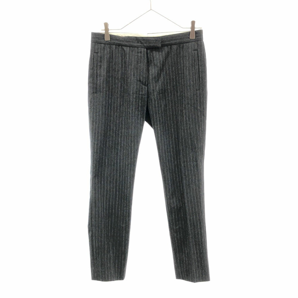 樂天商城 - 古着 JOSEPH ジョセフ ウールブレンド ストライプ テーパードパンツ 36 グレー系 レディース 【中古】