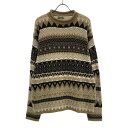 古着 UNIQLO ユニクロ オールド ネイティブ柄 長袖 ハイネック ニット ベージュ系 セーター メンズ 【中古】