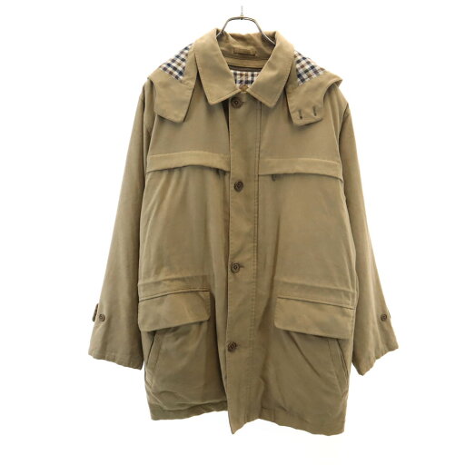 古着 Aquascutum アクアスキュータム 長袖 ステンカラーコート L ベージュ系 ライナー付き メンズ 【中古】 古着 Aquascutum アクアスキュータム 長袖 ステンカラーコート L ベージュ系 ライナー付き メンズ 【中古】