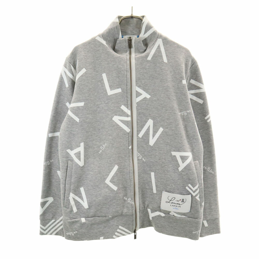 古着 LANVIN en Bleu ランバンオンブルー 総柄 長袖 ジップジャケット 48 グレー系 メンズ 【中古】