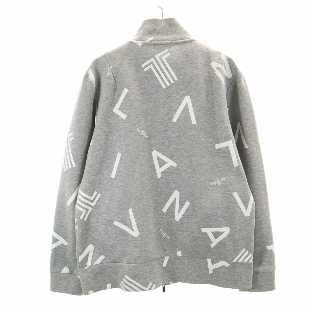 古着 LANVIN en Bleu ランバンオンブルー 総柄 長袖 ジップジャケット 48 グレー系 メンズ 【中古】