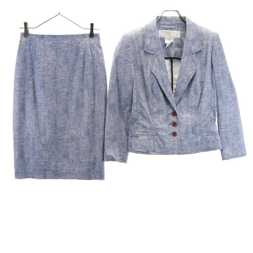 古着 NINA RICCI ニナリッチ フランス製 総柄 スカートスーツ 上下 セットアップ 40 ネイビー系 レディース 【中古】 古着 NINA RICCI ニナリッチ フランス製 総柄 スカートスーツ 上下 セットアップ 40 ネイビー系 レディース 【中古】