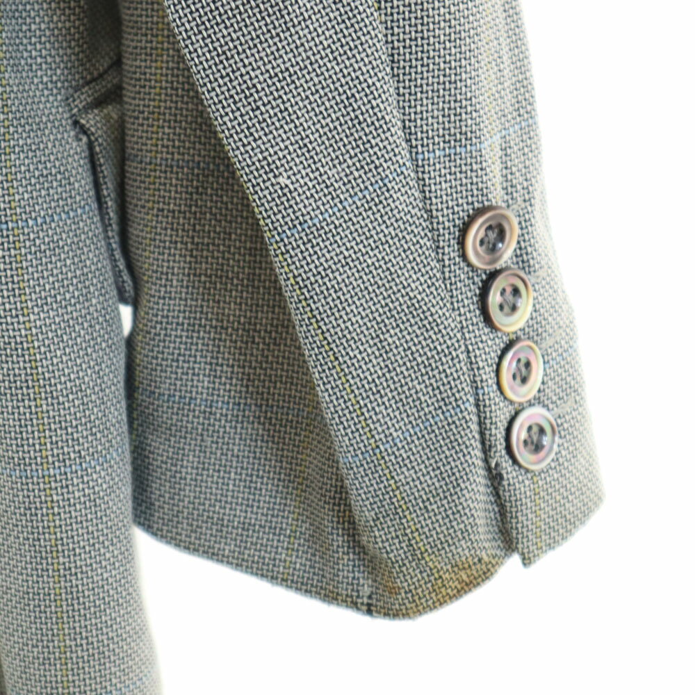 古着 Burberrys バーバリーズ 90s ウールブレンド 日本製 三陽商会 オールド チェック 長袖 テーラードジャケット 94-84-165 グレー系 サイドベンツ メンズ 【中古】 【PD】