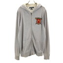 古着 TOMMY HILFIGER トミーヒルフィガー 長袖 スウェット ジップパーカー L グレー系 メンズ 【中古】 【PD】