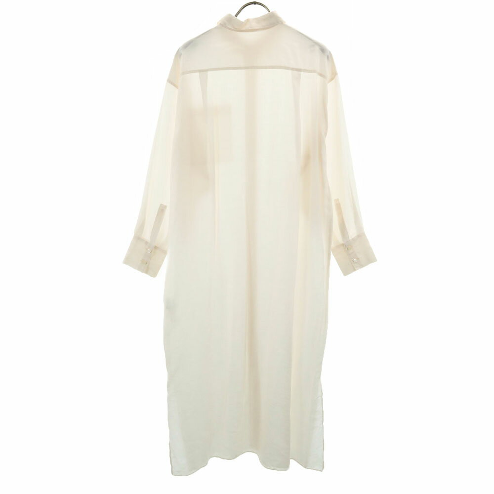 古着 IENA イエナ 日本製 長袖 ロング シャツワンピース 36 アイボリー レディース 【中古】