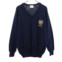 古着 JMCA ウール ゴルフ 長袖 Vネック セーター 20 ネイビー ニット メンズ 【中古】 【PD】