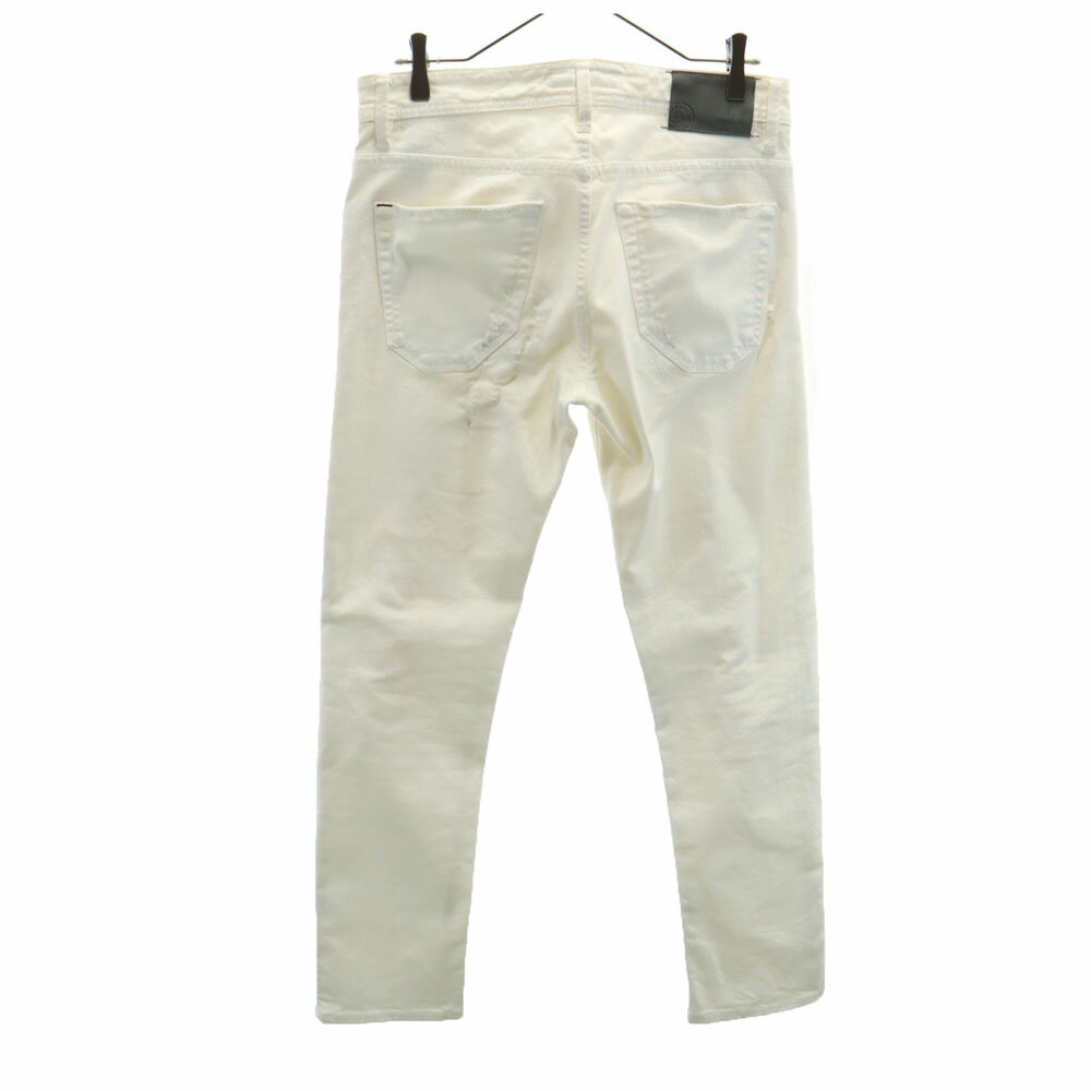 古着 SIVIGLIA シヴィリア イタリア製 クラッシュ加工 スキニーパンツ W31 ホワイト ボタンフライ メンズ 【中古】