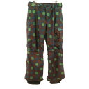 古着 BURTON バートン 総柄 スノーボード パンツ ブラウン スキー メンズ 【中古】 【PD】