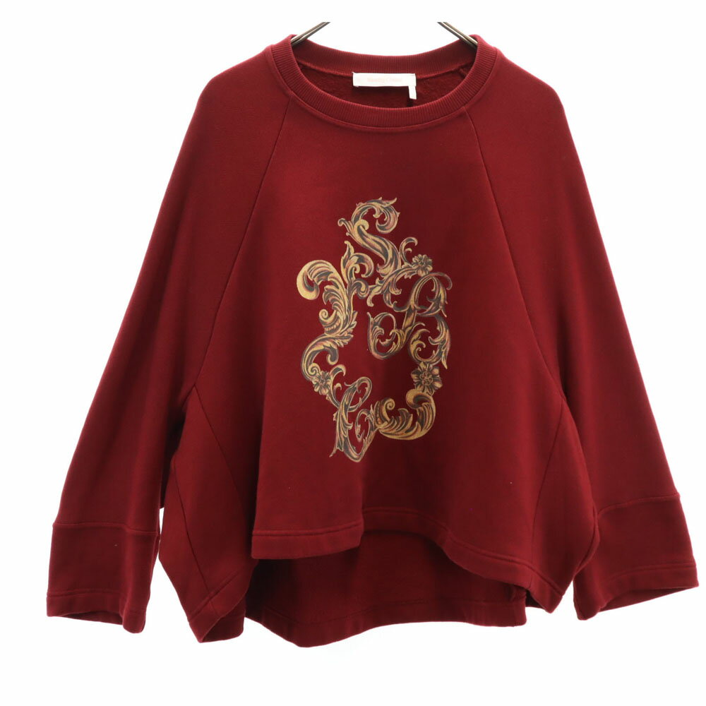 古着 SEE BY CHLOE シーバイクロエ ポルトガル製 長袖 スウェット S レッド 裏起毛 レディース 【中古】 【PD】