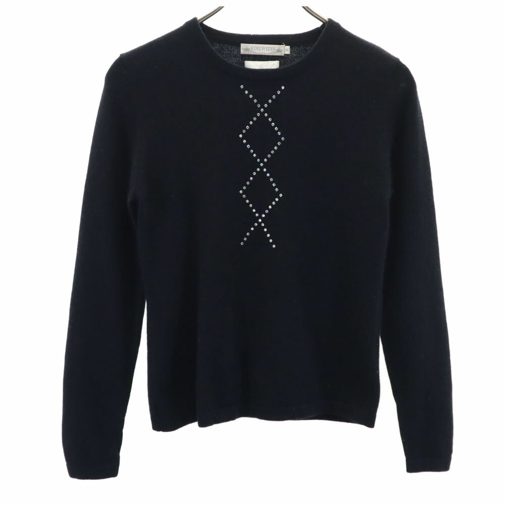 Other - 古着 EDELWEISS カシミヤ100％ 長袖 セーター M ブラック ニット レディース 【中古】 【PD】