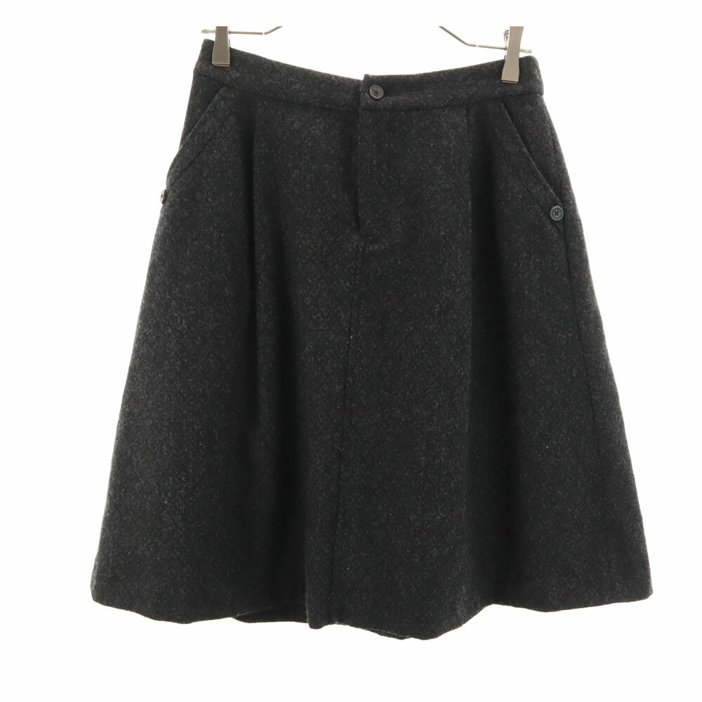 Vintage Eddie Bauer wool blend midi skirt, size P4, charcoal gray, outdoor style, women's. [Used] [PD]