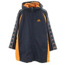 古着 adidas アディダス トレーニング 中綿 ウインドブレーカー 150 ネイビー系 フード キッズ 【中古】 【PD】