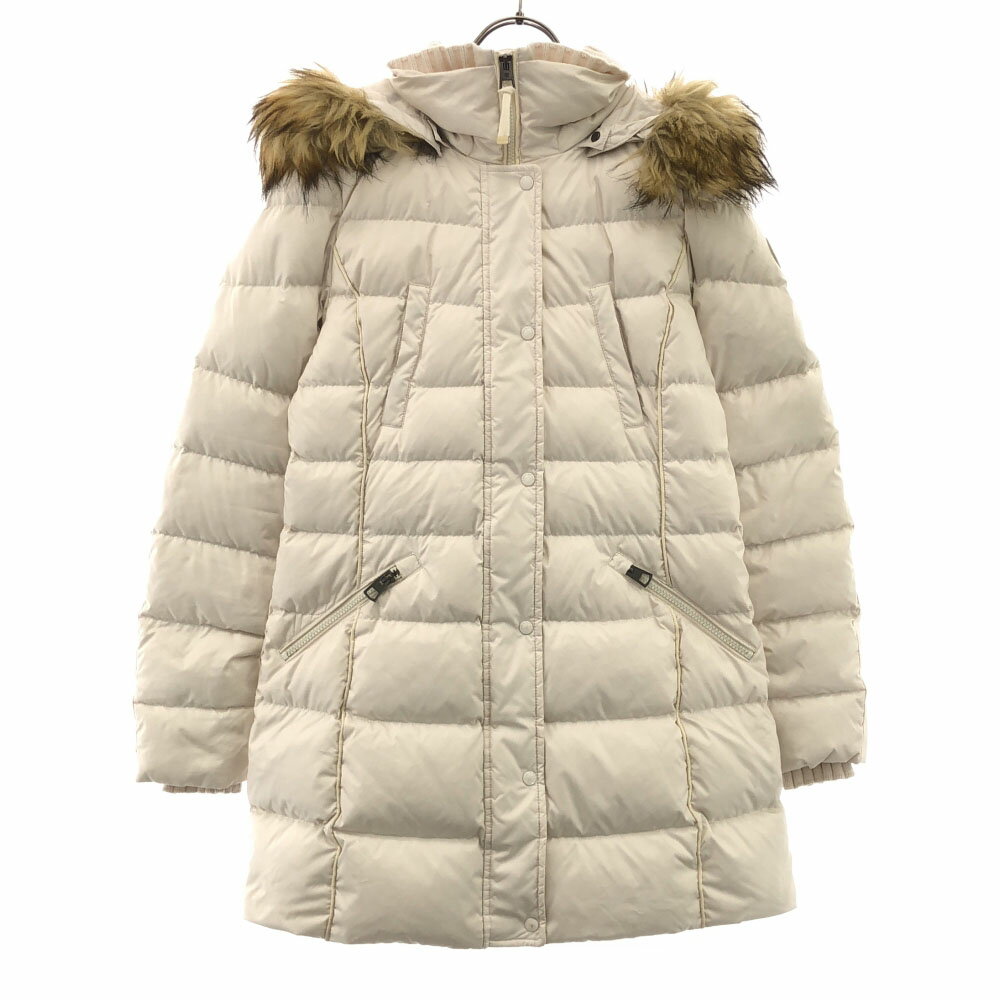 古着 Marc O'polo マルコポーロ ファーフード付き ダウンコート 36 ホワイト レディース 【中古】 【PD】
