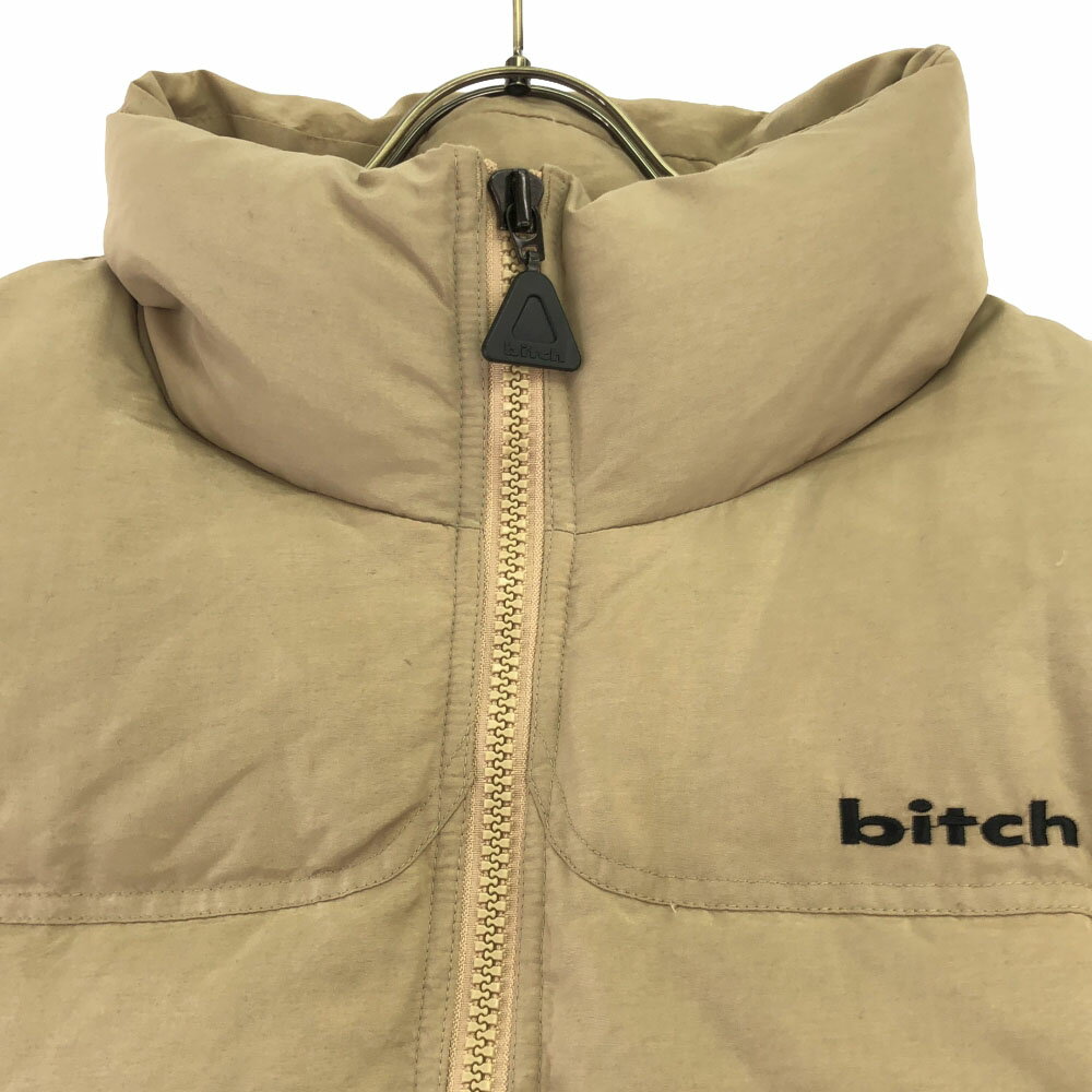 古着 bitch ビッチ ロゴ刺繍 ダウンジャケット L ベージュ メンズ 【中古】