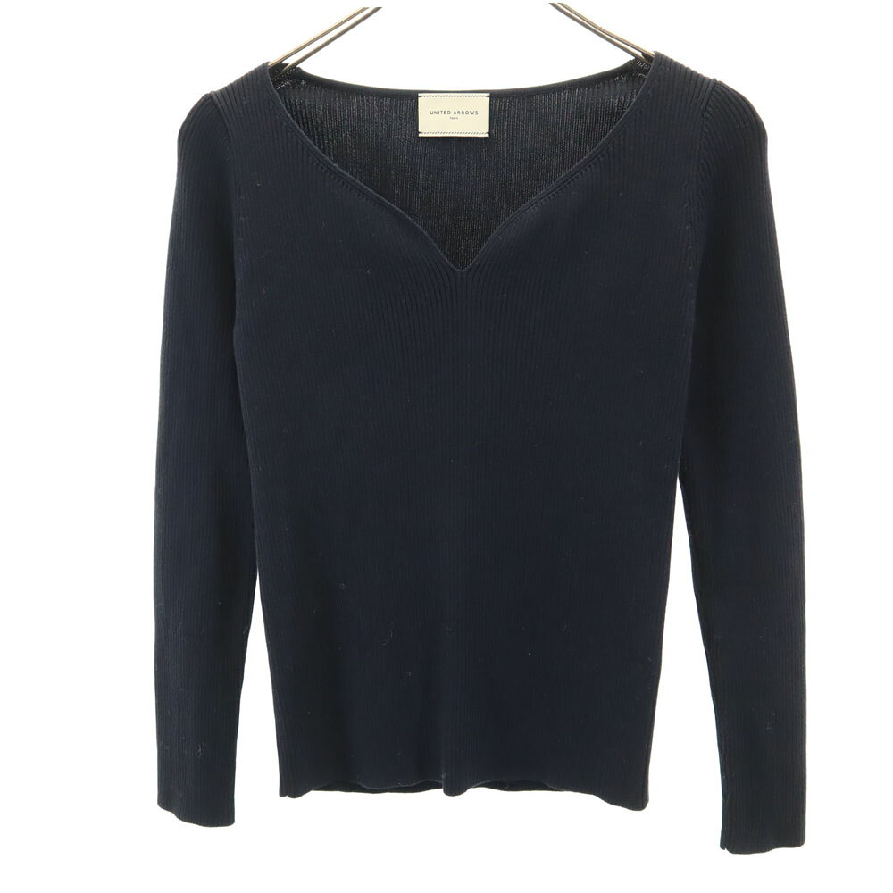 樂天商城 - 古着 UNITED ARROWS ユナイテッドアローズ 長袖 リブ ニット ブラック レディース 【中古】