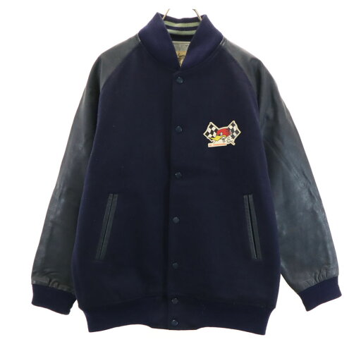 古着 PRINT HOUSE スタジャン O ネイビー系 メンズ 【中古】 古着 PRINT HOUSE スタジャン O ネイビー系 メンズ 【中古】