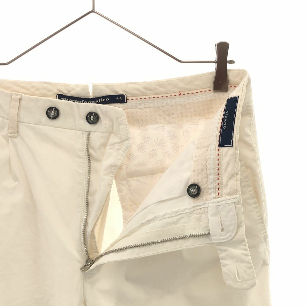 古着 ビガーノ ツータック テーパードパンツ 44 ホワイト QUARANLAQUALLRO メンズ 【中古】