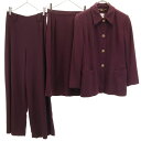 古着 CELINE セリーヌ フランス製 3ピース ジャケット 上下 セットアップ 38 ボルドー レディース 【中古】